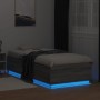 Bed frame with LED lights Sonoma gray wood 90x200 cm by , Beds and slatted bases - Ref: Foro24-3209637, Price: 133,75 €, Disc...