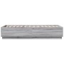 Bed frame with LED lights Sonoma gray wood 90x200 cm by , Beds and slatted bases - Ref: Foro24-3209637, Price: 133,75 €, Disc...