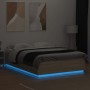 Sonoma oak wood bed frame with LED lights 160x200 cm by , Beds and slatted bases - Ref: Foro24-3209599, Price: 169,27 €, Disc...