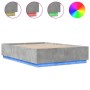 Bed frame with LED lights concrete gray wood 120x200 cm by , Beds and slatted bases - Ref: Foro24-3209621, Price: 171,19 €, D...