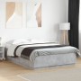 Bed frame with LED lights concrete gray wood 120x200 cm by , Beds and slatted bases - Ref: Foro24-3209621, Price: 171,19 €, D...