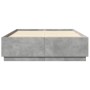 Bed frame with LED lights concrete gray wood 120x200 cm by , Beds and slatted bases - Ref: Foro24-3209621, Price: 171,19 €, D...