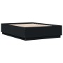 Estructura cama con luces LED madera ingeniería negro 140x190cm de , Camas y somieres - Ref: Foro24-3209640, Precio: 166,99 €...