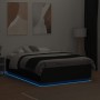 Bed frame with LED lights black engineered wood 140x190cm by , Beds and slatted bases - Ref: Foro24-3209640, Price: 167,59 €,...