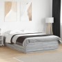 Sonoma gray wood bed frame with LED lights 120x200 cm by , Beds and slatted bases - Ref: Foro24-3209623, Price: 176,77 €, Dis...