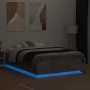 Bed frame with LED lights concrete gray wood 140x190 cm by , Beds and slatted bases - Ref: Foro24-3209642, Price: 160,88 €, D...