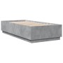 Estructura cama con luces LED madera gris hormigón 100x200 cm de , Camas y somieres - Ref: Foro24-3209628, Precio: 140,58 €, ...