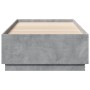 Estructura cama con luces LED madera gris hormigón 100x200 cm de , Camas y somieres - Ref: Foro24-3209628, Precio: 140,58 €, ...