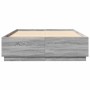 Sonoma gray wood bed frame with LED lights 160x200 cm by , Beds and slatted bases - Ref: Foro24-3209602, Price: 188,68 €, Dis...