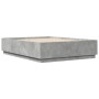 Bed frame with LED lights concrete gray wood 160x200 cm by , Beds and slatted bases - Ref: Foro24-3209600, Price: 183,81 €, D...