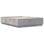 Estructura cama con luces LED madera gris hormigón 140x200 cm de , Camas y somieres - Ref: Foro24-3209614, Precio: 188,45 €, ...