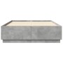 Bed frame with LED lights concrete gray wood 140x200 cm by , Beds and slatted bases - Ref: Foro24-3209614, Price: 188,45 €, D...