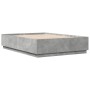 Estructura cama con luces LED madera gris hormigón 140x200 cm de , Camas y somieres - Ref: Foro24-3209614, Precio: 188,45 €, ...