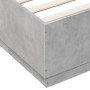 Bed frame with LED lights concrete gray wood 140x200 cm by , Beds and slatted bases - Ref: Foro24-3209614, Price: 188,45 €, D...