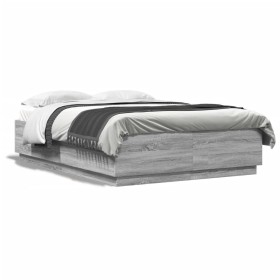 Estructura de cama madera de ingeniería gris Sonoma 140x200 cm de , Camas y somieres - Ref: Foro24-3209707, Precio: 148,99 €,...