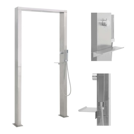 Double jet stainless steel outdoor shower by vidaXL, Pool and spa accessories - Ref: Foro24-48201, Price: 347,86 €, Discount: %