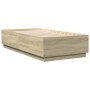 Estructura de cama madera de ingeniería roble Sonoma 90x190 cm de , Camas y somieres - Ref: Foro24-3209753, Precio: 105,61 €,...