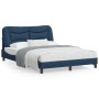 Bed frame with LED lights blue fabric 120x200 cm by , Beds and slatted bases - Ref: Foro24-3213696, Price: 225,51 €, Discount: %