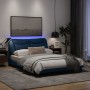 Bed frame with LED lights blue fabric 120x200 cm by , Beds and slatted bases - Ref: Foro24-3213696, Price: 225,51 €, Discount: %