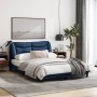 Bed frame with LED lights blue fabric 120x200 cm by , Beds and slatted bases - Ref: Foro24-3213696, Price: 225,51 €, Discount: %