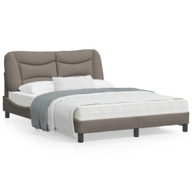 Estructura de cama con luces LED tela gris taupe 120x200 cm de , Camas y somieres - Ref: Foro24-3213694, Precio: 209,99 €, De...