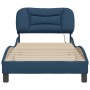 Estructura de cama con luces LED tela azul 90x190 cm de , Camas y somieres - Ref: Foro24-3213675, Precio: 168,30 €, Descuento: %