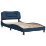 Bed frame with LED lights blue fabric 100x200 cm by , Beds and slatted bases - Ref: Foro24-3213689, Price: 195,27 €, Discount: %