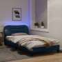 Bed frame with LED lights blue fabric 100x200 cm by , Beds and slatted bases - Ref: Foro24-3213689, Price: 195,27 €, Discount: %