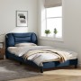 Bed frame with LED lights blue fabric 100x200 cm by , Beds and slatted bases - Ref: Foro24-3213689, Price: 195,27 €, Discount: %