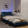 Bed frame with LED lights blue fabric 80x200 cm by , Beds and slatted bases - Ref: Foro24-3213668, Price: 172,99 €, Discount: %