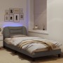 Bed frame with LED lights taupe gray fabric 90x200 cm by , Beds and slatted bases - Ref: Foro24-3213680, Price: 182,82 €, Dis...