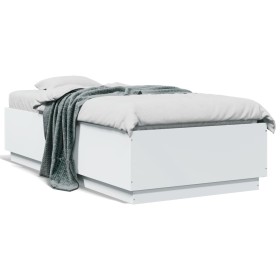 Estructura de cama madera de ingeniería blanca 75x190 cm de , Camas y somieres - Ref: Foro24-3209758, Precio: 106,99 €, Descu...