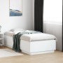 White engineered wood bed frame 75x190 cm by , Beds and slatted bases - Ref: Foro24-3209758, Price: 106,67 €, Discount: %