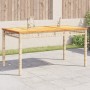 Gartentisch aus synthetischem Rattan, beiges Akazienholz, 140 x 80 x 75 cm von , Gartentische - Ref: Foro24-366278, Preis: 18...