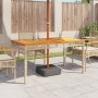 Mesa de jardín ratán sintético madera acacia beige 140x80x75 cm de , Mesas de jardín - Ref: Foro24-366278, Precio: 181,99 €, ...