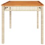 Mesa de jardín ratán sintético madera acacia beige 140x80x75 cm de , Mesas de jardín - Ref: Foro24-366278, Precio: 181,99 €, ...