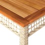 Synthetic rattan garden table beige acacia wood 140x80x75 cm by , Garden tables - Ref: Foro24-366278, Price: 180,77 €, Discou...