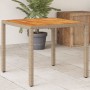 PE rattan and beige acacia wood garden table 90x90x75 cm by , Garden tables - Ref: Foro24-368124, Price: 110,09 €, Discount: %