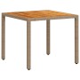 PE rattan and beige acacia wood garden table 90x90x75 cm by , Garden tables - Ref: Foro24-368124, Price: 110,15 €, Discount: %