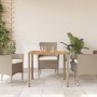 PE rattan and beige acacia wood garden table 90x90x75 cm by , Garden tables - Ref: Foro24-368124, Price: 110,15 €, Discount: %