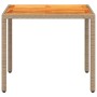 PE rattan and beige acacia wood garden table 90x90x75 cm by , Garden tables - Ref: Foro24-368124, Price: 110,15 €, Discount: %