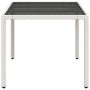 Garden table glass surface white PE rattan 150x90x75cm by , Garden tables - Ref: Foro24-368126, Price: 139,00 €, Discount: %