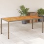 Garden table beige PE rattan and acacia wood 190x90x75 cm by , Garden tables - Ref: Foro24-368130, Price: 184,31 €, Discount: %