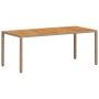 Garden table beige PE rattan and acacia wood 190x90x75 cm by , Garden tables - Ref: Foro24-368130, Price: 184,31 €, Discount: %