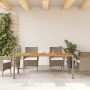 Garden table beige PE rattan and acacia wood 190x90x75 cm by , Garden tables - Ref: Foro24-368130, Price: 184,31 €, Discount: %