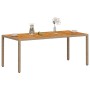 Garden table beige PE rattan and acacia wood 190x90x75 cm by , Garden tables - Ref: Foro24-368130, Price: 184,31 €, Discount: %