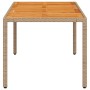 Garden table beige PE rattan and acacia wood 190x90x75 cm by , Garden tables - Ref: Foro24-368130, Price: 184,31 €, Discount: %