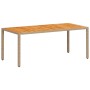 Garden table beige PE rattan and acacia wood 190x90x75 cm by , Garden tables - Ref: Foro24-368130, Price: 184,31 €, Discount: %