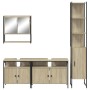 Sonoma oak plywood 4-piece bathroom furniture set by , Bathroom furniture - Ref: Foro24-3214686, Price: 273,28 €, Discount: %