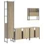 Sonoma oak plywood 4-piece bathroom furniture set by , Bathroom furniture - Ref: Foro24-3214686, Price: 273,28 €, Discount: %